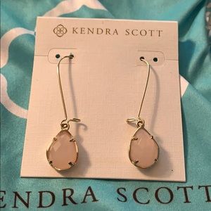 Soft pink teardrop earrings